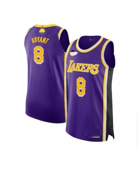 Los Angeles Lakers Kobe Bryant No. 8 Purple Swingman Men's Shirt mit schwarzem Reißverschluss