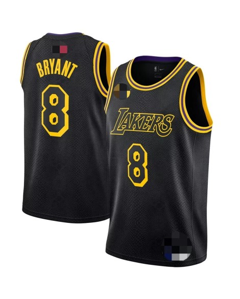 Los Angeles Lakers Kobe Bryant No. 8 Herren Schwarzes Swingman Shirt mit City Edition