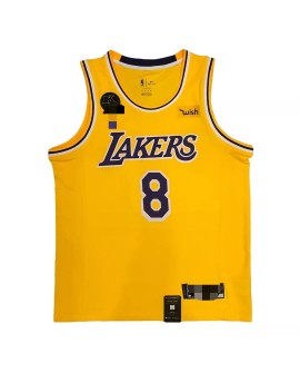 Herren Los Angeles Lakers Kobe Bryant No. 8 gelbes Swingman Trikot mit KB Badge