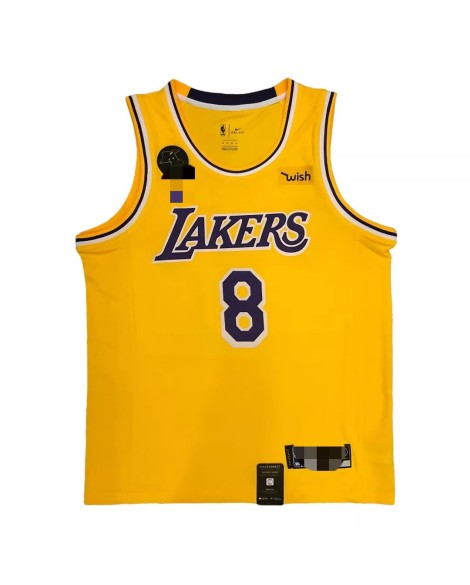 Herren Los Angeles Lakers Kobe Bryant No. 8 gelbes Swingman Trikot mit KB Badge