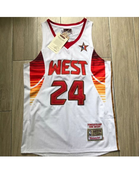 Kobe Bryant No. 24 NBA All Star Swingman Retro Shirt Weiß 2009