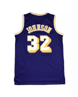 Mitchell&Ness Herren Los Angeles Lakers Magic Johnson No. 32 Jersey lila 84-85 Hartholz Klassiker