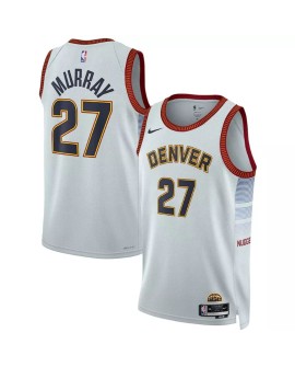 Herren Nike Swingman Trikot Nummer 27 Jamal Murray Nummer 27 Denver Nuggets weiß 22/23 City Edition