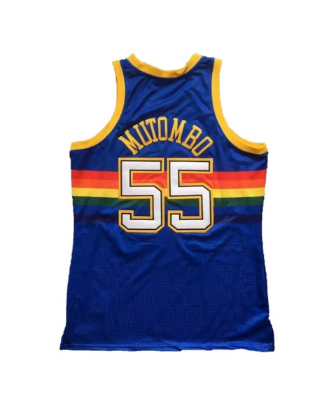 Denver Nuggets Mutombo 55 Mitchell&Ness Blau 1991/92 Swingman NBA Trikot für Herren