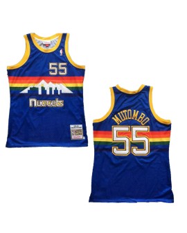 Denver Nuggets Mutombo 55 Mitchell&Ness Blau 1991/92 Swingman NBA Trikot für Herren