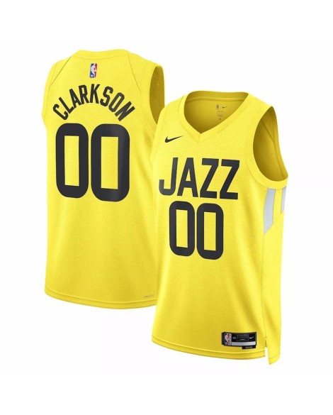 Herren Utah Jazz Jordan Clarkson No. 00 Nike Gold 2022/23 Swingman Trikot mit Icon Version