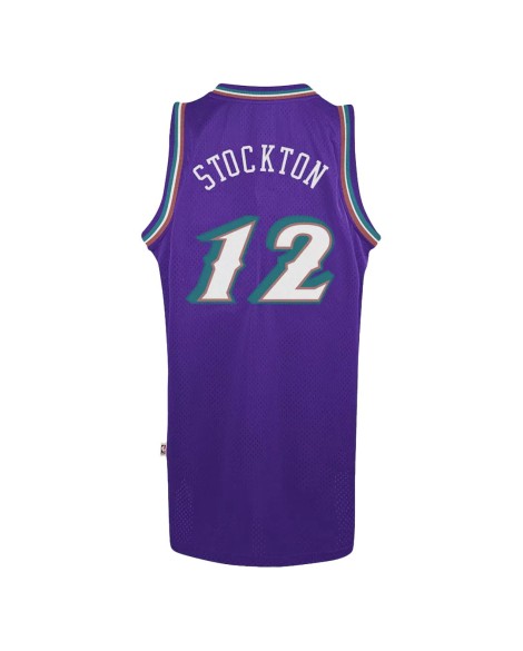 Herren NBA Utah Jazz John Stockton No. 12 Adidas Purple 1996/97 Swingman Trikot