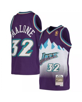 1996/97 Herren NBA Swingman Utah Jazz Karl Malone 32 Mitchell&Ness lila Trikot