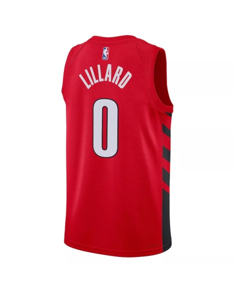 Damian Lillard Portland Trail Blazer Herren 22/23 Swingman Red Jordan No. 0 Trikot mit Reißverschluss