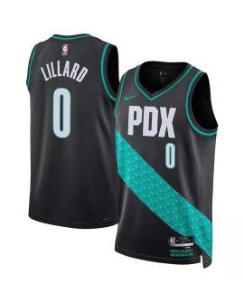 Portland Trail Herren Sportjacke Damian Lillard Schwarz Nike 22/23 Swingman City Edition