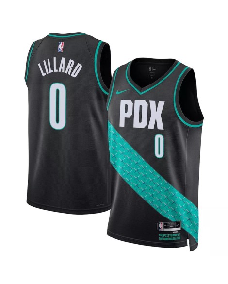 Portland Trail Herren Sportjacke Damian Lillard Schwarz Nike 22/23 Swingman City Edition