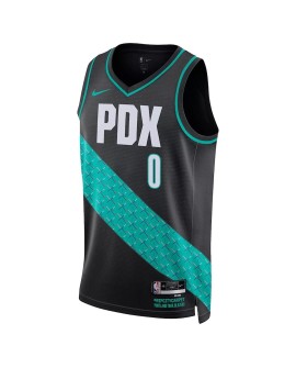 Portland Trail Herren Sportjacke Damian Lillard Schwarz Nike 22/23 Swingman City Edition