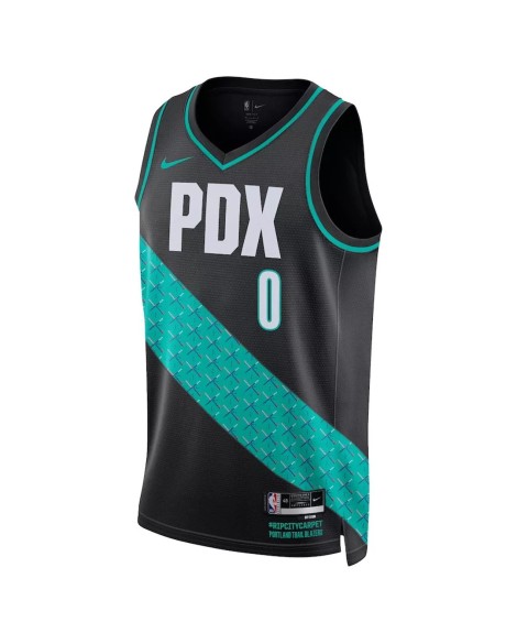 Portland Trail Herren Sportjacke Damian Lillard Schwarz Nike 22/23 Swingman City Edition