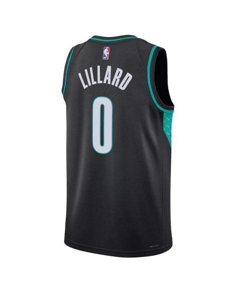 Portland Trail Herren Sportjacke Damian Lillard Schwarz Nike 22/23 Swingman City Edition
