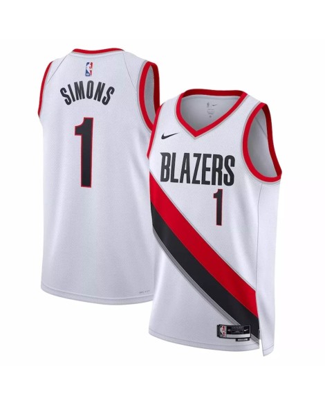 Anfernee Simons Herren 22/23 White Swingman Portland Trail Trailblazer mit Association Edition