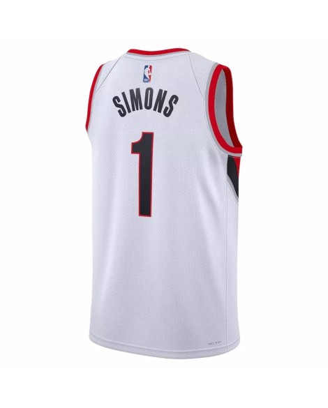 Anfernee Simons Herren 22/23 White Swingman Portland Trail Trailblazer mit Association Edition