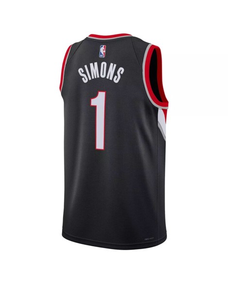 Herren Swingman Portland Trail Blazer Anfernee Simons Black 2022/23 Icon Edition
