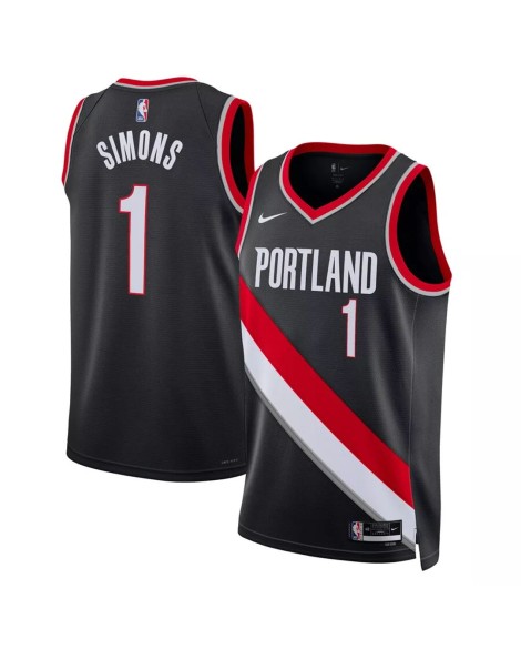 Herren Swingman Portland Trail Blazer Anfernee Simons Black 2022/23 Icon Edition