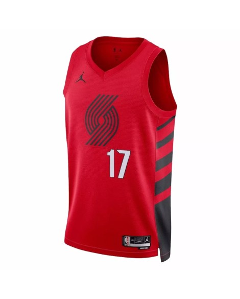 Men's Swingman Portland Trail Blazers Shadedon Sharpe 2022/23 Red Jordan 17 Shirt für Herren