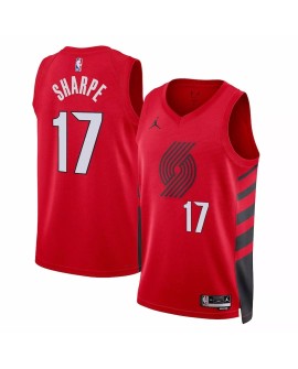 Men's Swingman Portland Trail Blazers Shadedon Sharpe 2022/23 Red Jordan 17 Shirt für Herren