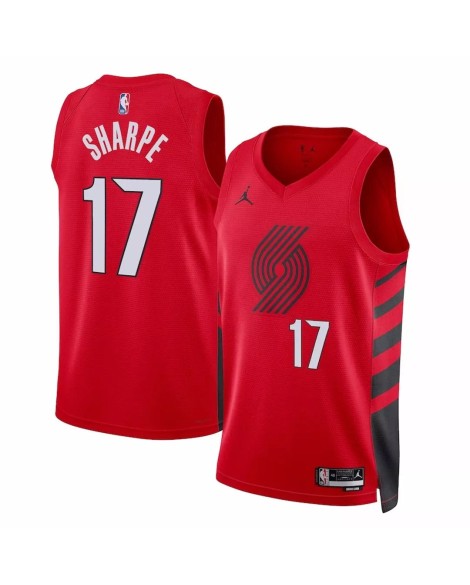Men's Swingman Portland Trail Blazers Shadedon Sharpe 2022/23 Red Jordan 17 Shirt für Herren