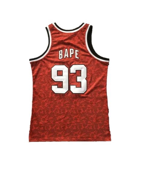 Maillot Swingman de basket ball rouge ABC BAPE x Mitchell, Ness Blazers