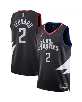 Kawhi Leonard No.2 Jordan Brand Schwarz 2022/23 Herren Swingman LA Clippers Jersey Disclaimer Edition