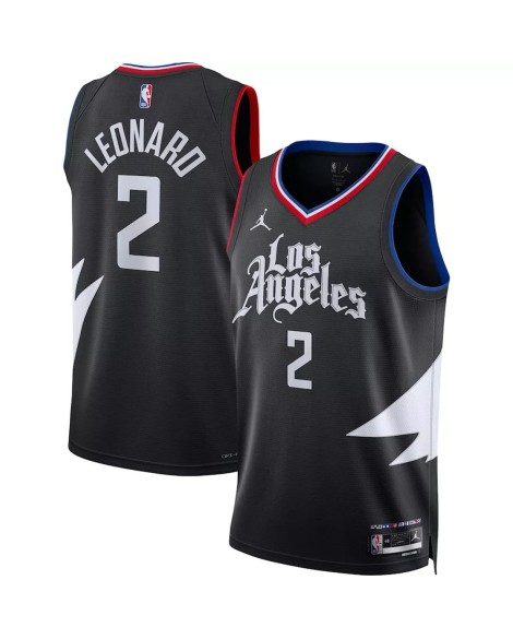 Kawhi Leonard No.2 Jordan Brand Schwarz 2022/23 Herren Swingman LA Clippers Jersey Disclaimer Edition
