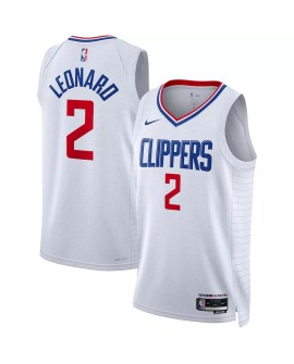 Herren Nike Swingman La Clippers Kawhi Leonard 2022/23 Weiß No.2 Shirt mit Assoziation Edition