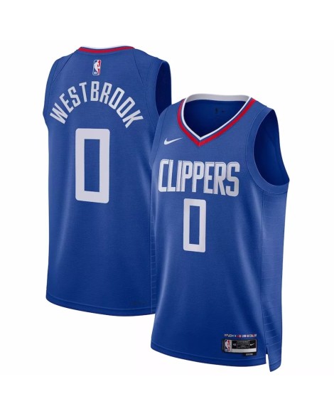 Nike Royal 2022/23 Swingman Herren Nike Russell Westbrook Clippers No. 0 Shirt mit Icon Edition