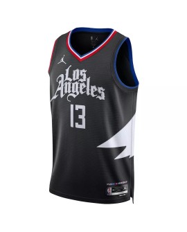 Paul George No.13 Jordan Brand Schwarz 2022/23 Herren Swingman LA Clippers Shirt mit Disclaimer Edition