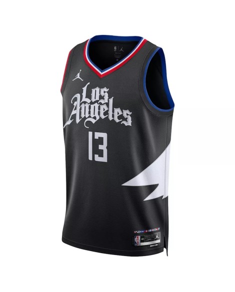 Paul George No.13 Jordan Brand Schwarz 2022/23 Herren Swingman LA Clippers Shirt mit Disclaimer Edition