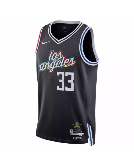 Nike Herren Nike Schwarz 2022/23 Nicolas Batum No. 33 Swingman La Clippers Shirt für Herren