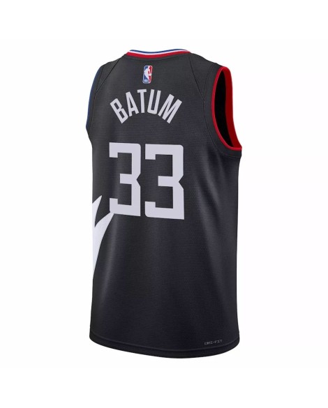 Nicolas Batum No.33 Jordan Brand 2022/23 Herren Swingman La Clippers Schwarzes Shirt mit Disclaimer Edition