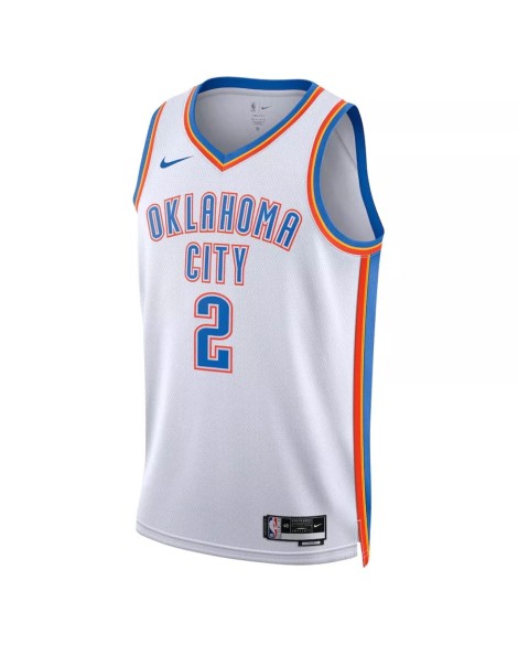 Nike Herren Nike White 2022/23 Oklahoma City Thunder Shai Gilgeous Alexander No.2 Swingman Shirt mit Association Edition