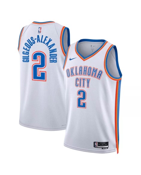 Nike Herren Nike White 2022/23 Oklahoma City Thunder Shai Gilgeous Alexander No.2 Swingman Shirt mit Association Edition