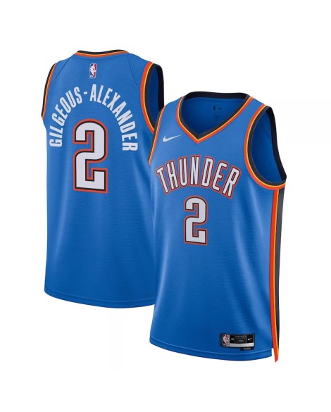 Nike Oklahoma City Thunder Shai Gilgeous Alexander Herren No.2 Swingman 2022/23 Blau Shirt mit Icon Edition