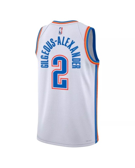 Nike Herren Nike White 2022/23 Oklahoma City Thunder Shai Gilgeous Alexander No.2 Swingman Shirt mit Association Edition