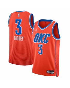 Herren Josh Giddy G3 Jordan Brand Orange 2022/23 Oklahoma City Thunder Swingman Trikot mit Reißverschluss