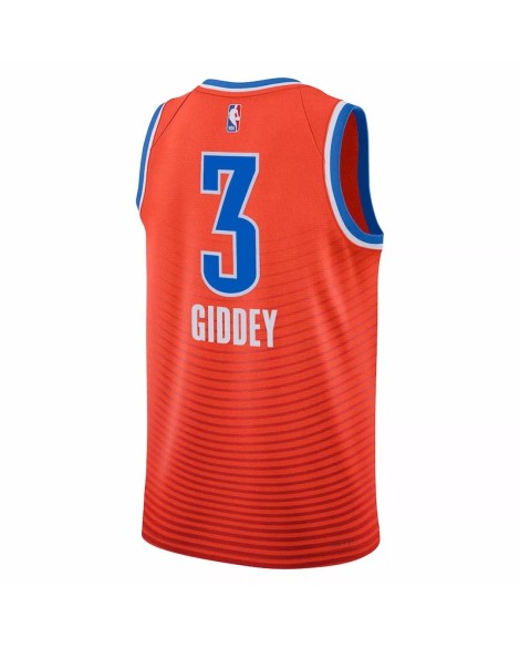 Herren Josh Giddy G3 Jordan Brand Orange 2022/23 Oklahoma City Thunder Swingman Trikot mit Reißverschluss
