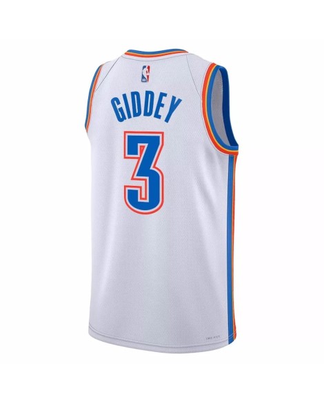 Herren Nike Weiß 2022/23 Oklahoma City Thunder Josh Giddey No. 3 Swingman Shirt mit Association Edition