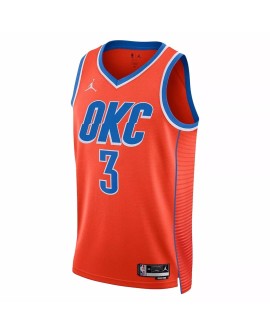 Herren Josh Giddy G3 Jordan Brand Orange 2022/23 Oklahoma City Thunder Swingman Trikot mit Reißverschluss