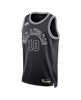 San Antonio Spurs Jeremy Sochan #10 Nike Noir 2022/23 Swingman Maillot für Damen und Herren