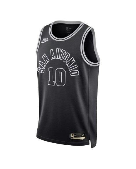 San Antonio Spurs Jeremy Sochan #10 Nike Noir 2022/23 Swingman Maillot für Damen und Herren