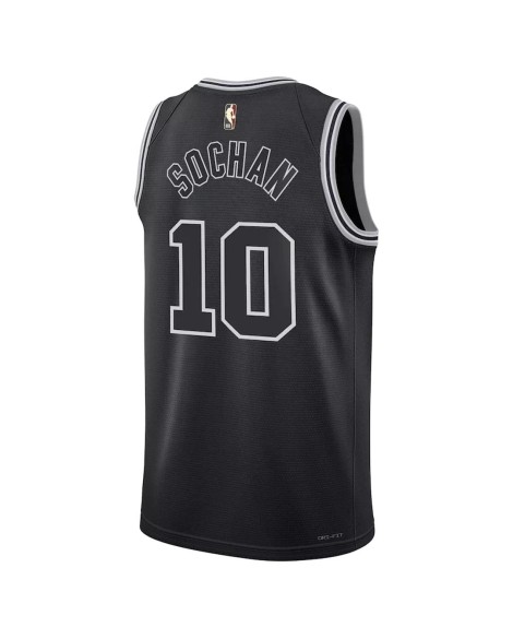 San Antonio Spurs Jeremy Sochan #10 Nike Noir 2022/23 Swingman Maillot für Damen und Herren