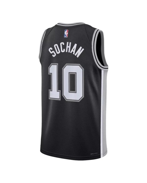 Nike Herren Nike Schwarz 2022/23 San Antonio Spurs Jeremy Sochan No. 10 Swingman Shirt mit Icon Edition