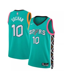 San Antonio Spurs Jeremy Sochan #10 Nike Vert 2022/23 Swingman Maillot upCity Edition