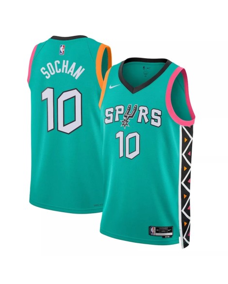 San Antonio Spurs Jeremy Sochan #10 Nike Vert 2022/23 Swingman Maillot upCity Edition