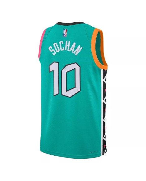 San Antonio Spurs Jeremy Sochan #10 Nike Vert 2022/23 Swingman Maillot upCity Edition