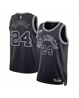 Nike Herren Nike Schwarz 2022/23 San Antonio Spurs Devin Vassell No. 24 Swingman Hemd für Herren